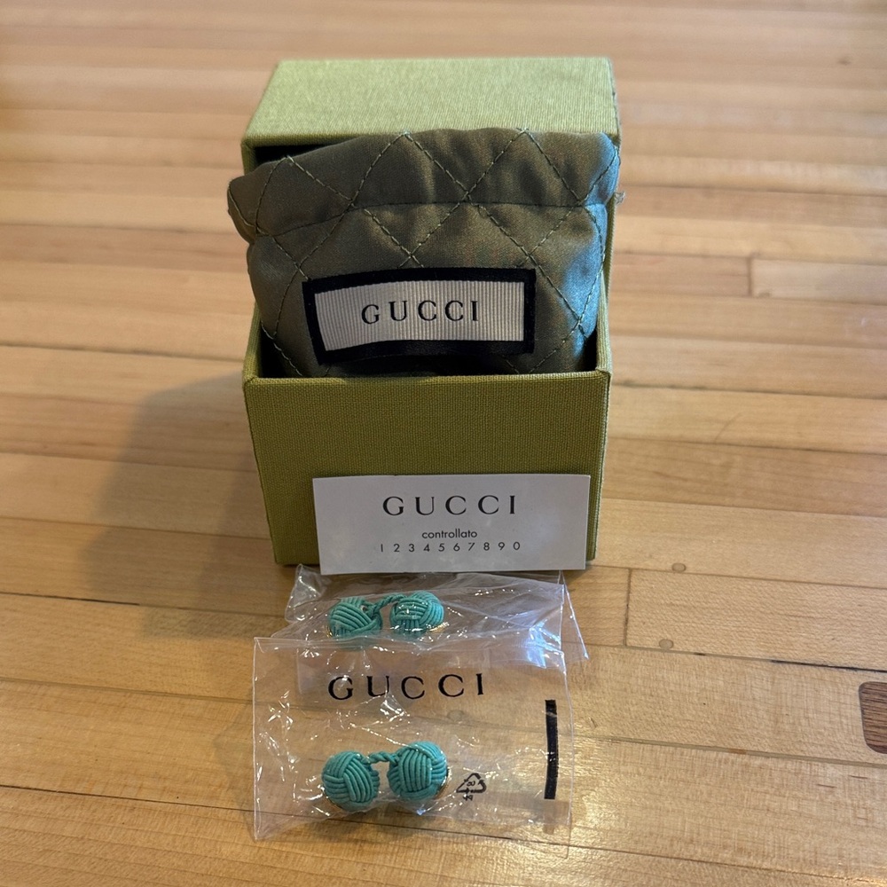 Gucci Interlocking Turquoise Cufflinks